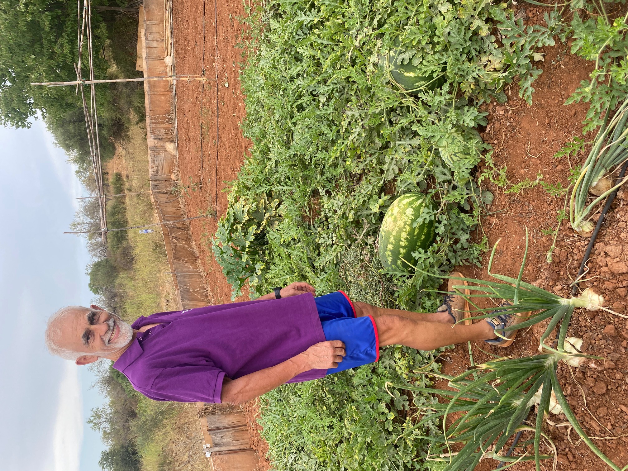 José Miguel Valls en su huerta de Montalba